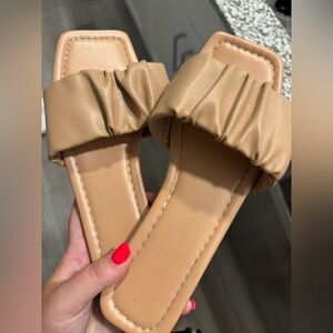 Tan Women's Slide Sandals